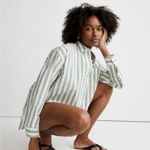 Madewell Signature Striped Oversized Poplin Shirt